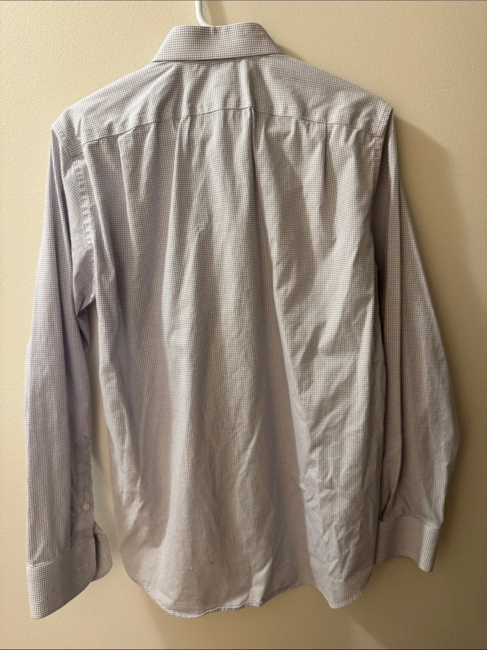 J. Crew Men’s purple and White Micro-Check Dress Shirt
